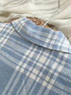 Casual Lapel Striped Shirt & Denim Trousers Two Piece Set