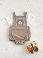 Short-Sleeve T-Shirt And a Bib Triangle Romper