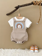 Short-Sleeve T-Shirt And a Bib Triangle Romper