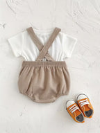 Short-Sleeve T-Shirt And a Bib Triangle Romper