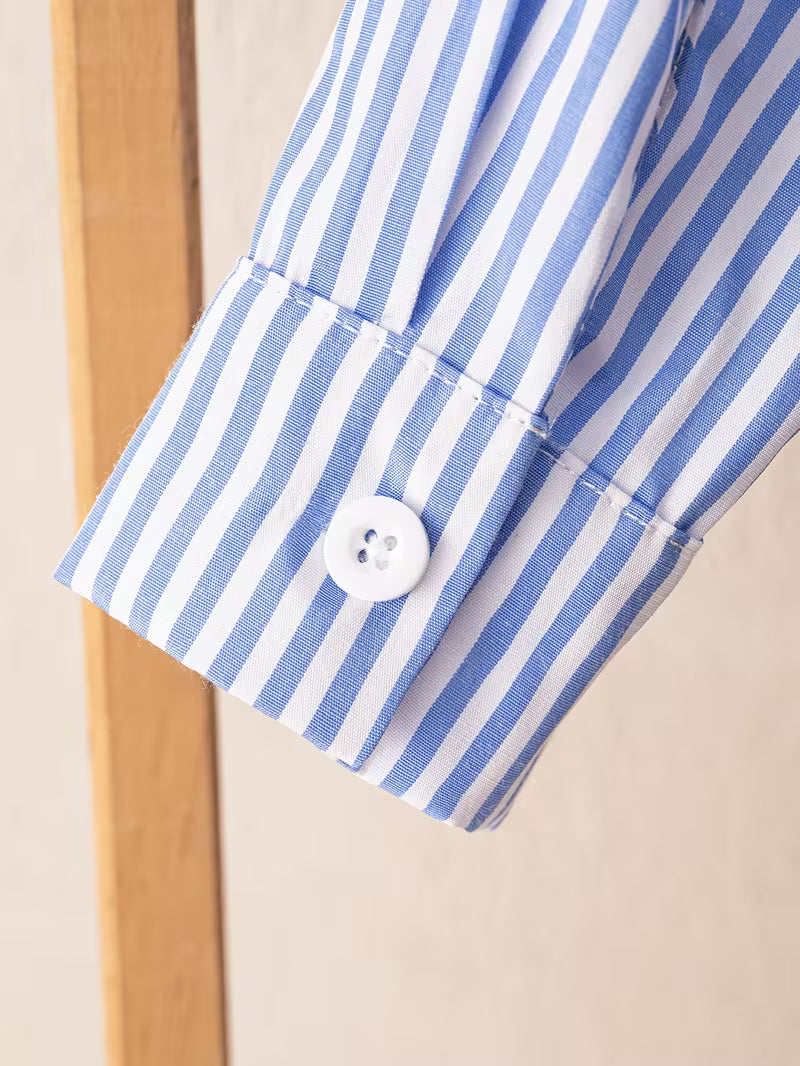 Striped Shirt, Cable Knit Vest &amp; Classic Khaki Pants Set